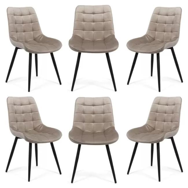 6 scaune bucătărie și living din catifea Bej