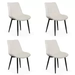 Set 4 scaune bucătărie și living din catifea crem