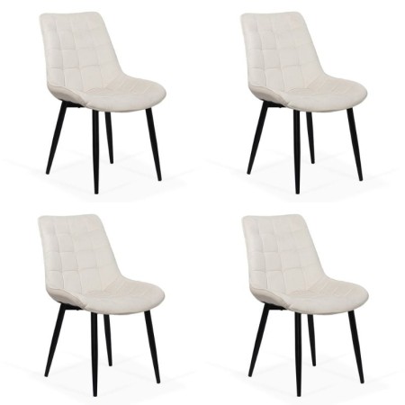 Set 4 scaune bucătărie și living din catifea crem Set 4 scaune bucătărie și living din catifea crem