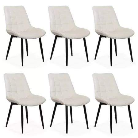 Set 6 scaune bucătărie living pe crem