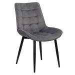 Scaun pentru bucătărie și living din catifea BUC206 Gri Închis Scaun pentru bucătărie și living din catifea BUC206 Gri Închis