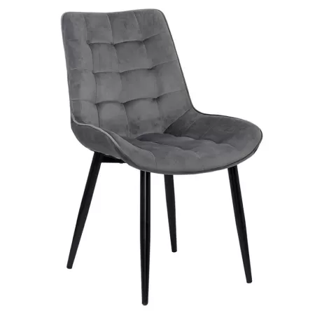 Scaun pentru bucătărie și living din catifea BUC206 Gri Închis
