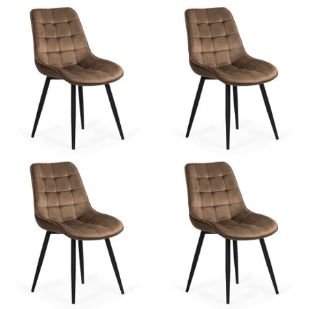 Set 4 scaune bucătărie și living din catifea BUC 206 Maro Set 4 scaune bucătărie și living din catifea BUC 206 Maro