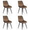 Set 4 scaune bucătărie și living din catifea BUC 206 Maro