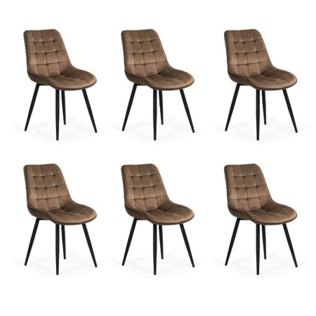 Set 6 scaune bucătărie și living din catifea BUC 206 Maro Set 6 scaune bucătărie și living din catifea BUC 206 Maro