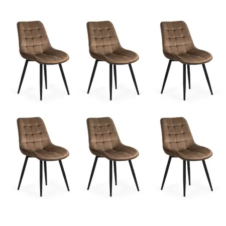 Set 6 scaune bucătărie și living din catifea BUC 206 Maro