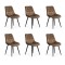 Set 6 scaune bucătărie și living din catifea BUC 206 Maro