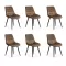 Set 6 scaune bucătărie și living din catifea BUC 206 Maro
