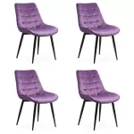 4 scaune bucătărie și living din catifea Mov