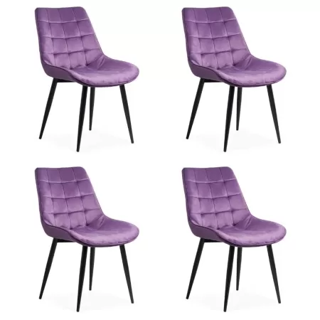 4 scaune bucătărie și living din catifea Mov