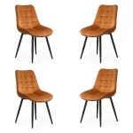 4 scaune bucătărie și living din catifea Portocaliu