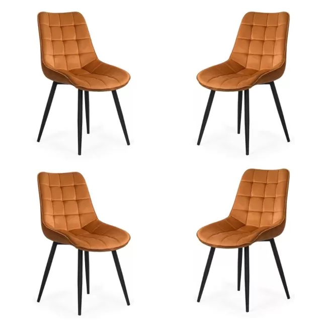 4 scaune bucătărie și living din catifea Portocaliu