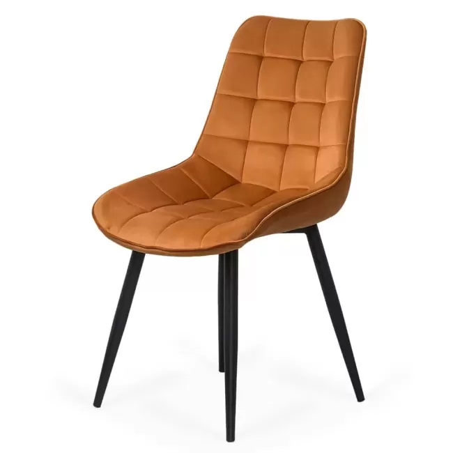 Scaun pentru bucătărie și living din catifea BUC206 Portocaliu