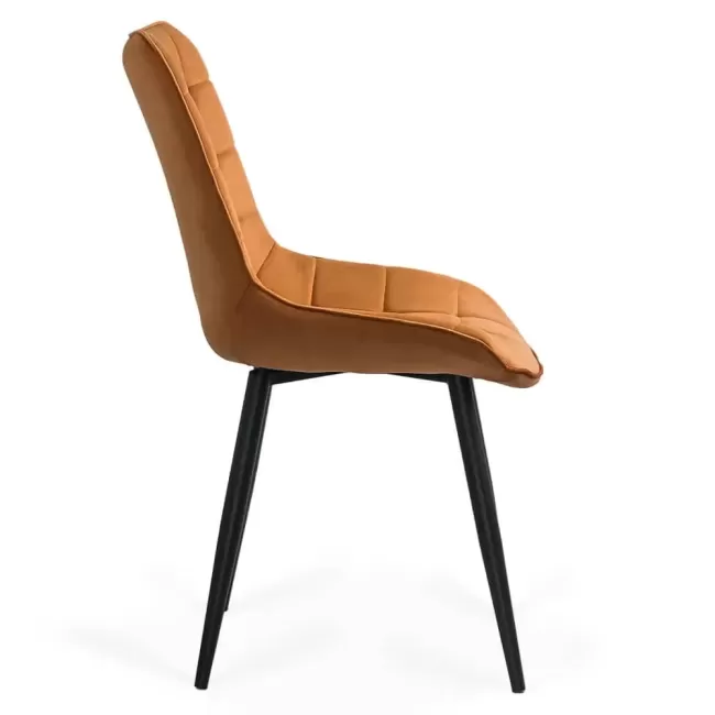 Scaun pentru bucătărie și living din catifea BUC206 Portocaliu