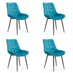 4 scaune bucătărie și living din catifea Turcoaz