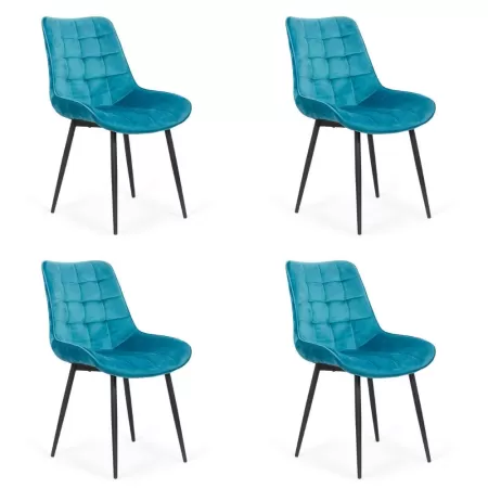 4 scaune bucătărie și living din catifea Turcoaz