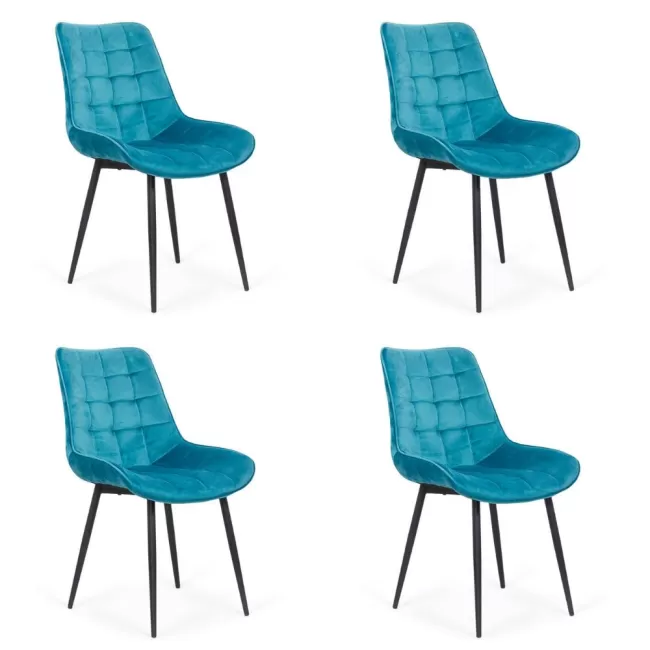 4 scaune bucătărie și living din catifea Turcoaz