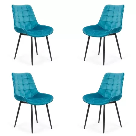 4 scaune bucătărie și living din catifea Turcoaz