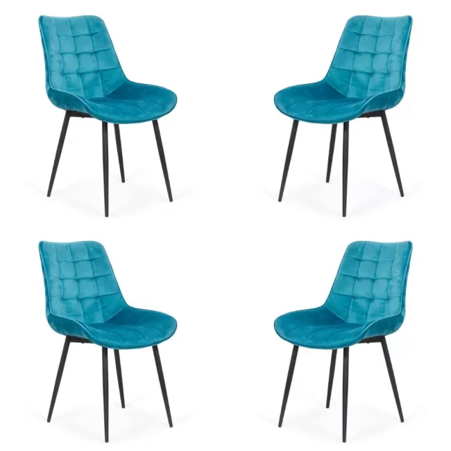 4 scaune bucătărie și living din catifea Turcoaz