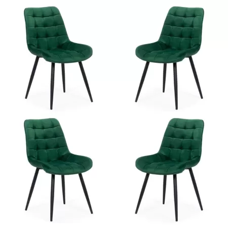 4 scaune bucătărie și living din catifea Verde