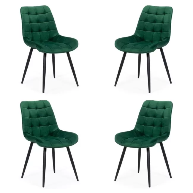 4 scaune bucătărie și living din catifea Verde