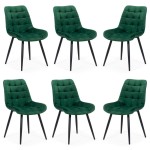 6 scaune bucătărie și living din catifea Verde 6 scaune bucătărie și living din catifea Verde