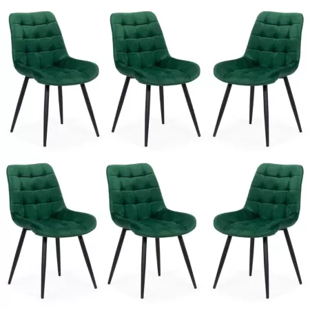6 scaune bucătărie și living din catifea Verde