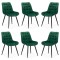 6 scaune bucătărie și living din catifea Verde