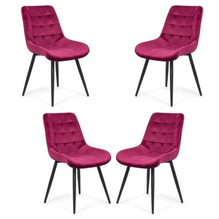 4 scaune bucătărie și living din catifea Vișiniu 4 scaune bucătărie și living din catifea Vișiniu