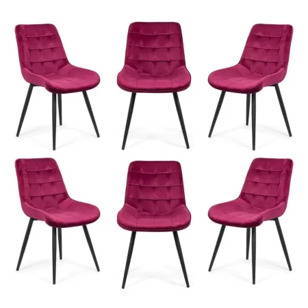 6 scaune bucătărie și living din catifea Vișiniu