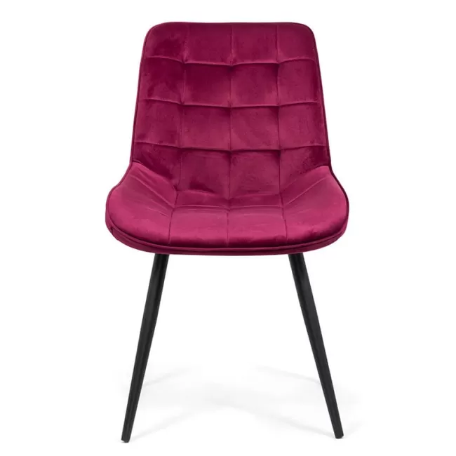 Scaun living din catifea și cadrul metalic BUC 206 vișiniu