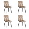 4 scaune living catifea BUC 210 Bej – confort, stil modern, cadru metalic solid