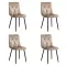 4 scaune living catifea BUC 210 Bej – confort, stil modern, cadru metalic solid