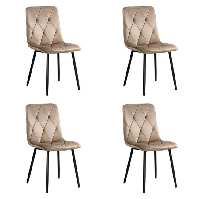 4 scaune living catifea BUC 210 Bej – confort, stil modern