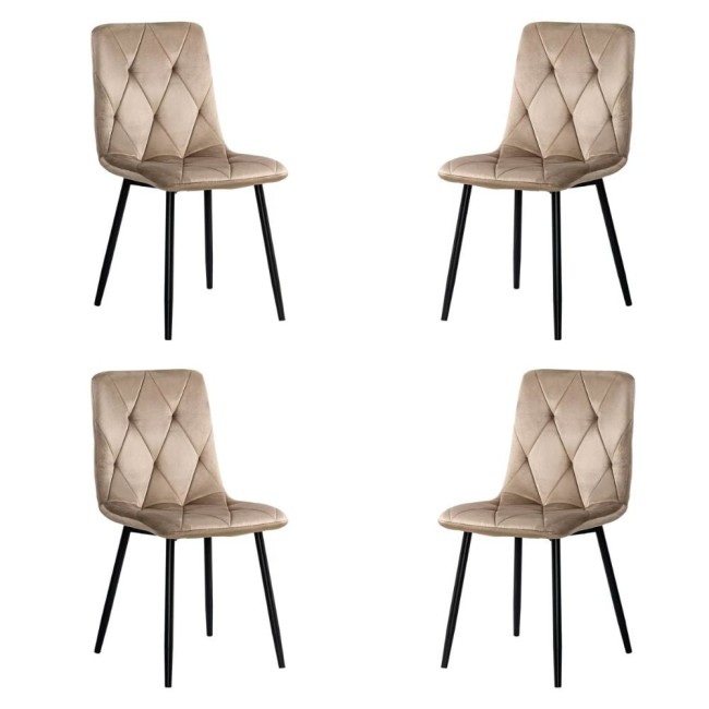 4 scaune living catifea BUC 210 Bej – confort, stil modern