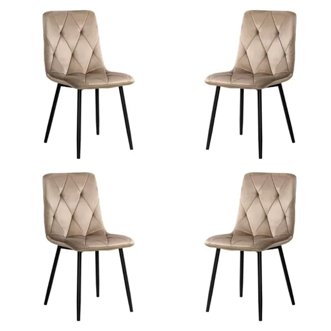 4 scaune living catifea BUC 210 Bej – confort, stil modern