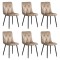 6 scaune living catifea BUC 210 Bej – confort, stil modern, cadru metalic solid