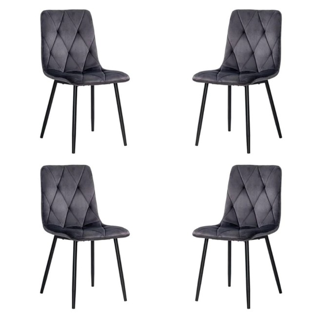 4 scaune living catifea BUC 210 Gri – confort, stil modern