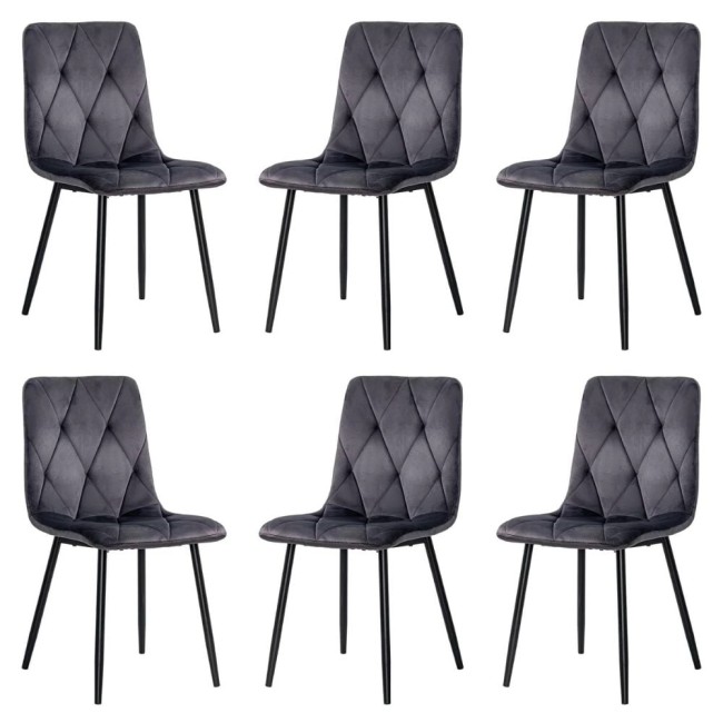 6 scaune living catifea BUC 210 Gri – confort, stil modern