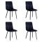 4 scaune living catifea BUC 210 Negru – confort, stil modern, cadru metalic solid