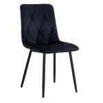 Scaun living catifea BUC 210 Negru – confort, stil modern, cadru metalic solid