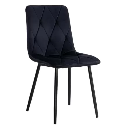 Scaun living catifea BUC 210 Negru – confort, stil modern, cadru metalic solid