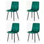 4 scaune living catifea BUC 210 Verde – confort, stil modern, cadru metalic solid