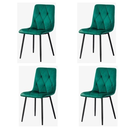 4 scaune living catifea BUC 210 Verde – confort, stil modern, cadru metalic solid