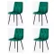 4 scaune living catifea BUC 210 Verde – confort, stil modern, cadru metalic solid