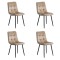 4 scaune living catifea BUC 211 Bej – design modern, picioare metalice, confort premium