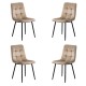 4 scaune living catifea BUC 211 Bej – cadru metalic modern