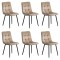 6 scaune living catifea BUC 211 Bej – design modern, picioare metalice, confort premium