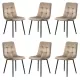 6 scaune living catifea BUC 211 Bej – cadru metalic modern