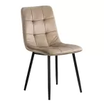 Scaun living catifea BUC 211 Bej – design modern, picioare metalice, confort premium
